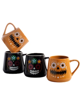 Set de tazas clásicas Crown Baccara Halloween 4 piezas