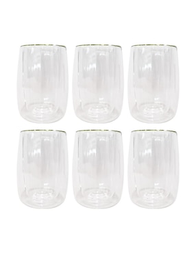 Set de vasos para agua Galerias El Triunfo de cristal con 12 piezas