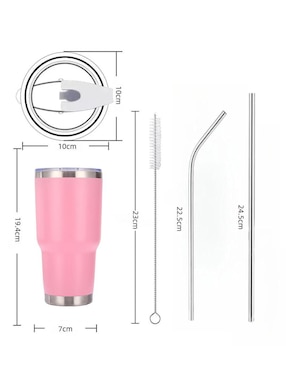 Termo doble pared Happy Ware de acero inoxidable con tapa rosca
