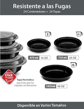 Set contenedores Berry Hip de plástico 24 piezas