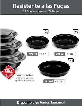 Set contenedores Berry Hip de plástico 24 piezas