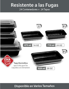 Set contenedores Berry Hip de plástico 24 piezas