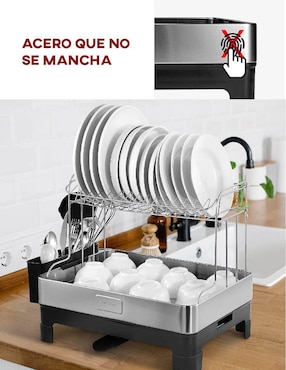 Escurridor de trastes Rd Royal Cook de acero inoxidable
