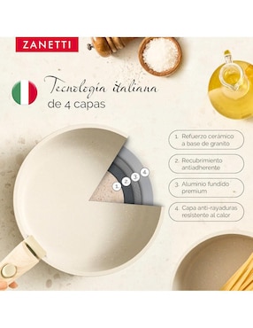 Set de sartenes Zanetti de aluminio 5 piezas