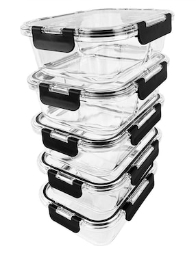 Set contenedores Brandtrendy de vidrio 5 piezas