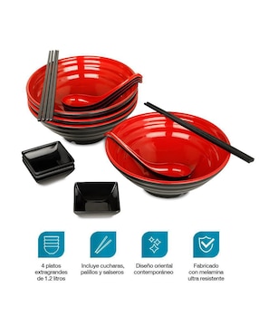 Set bowl Casa Litus 16 piezas de melamina