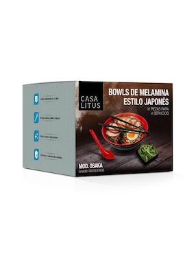 Set bowl Casa Litus 16 piezas de melamina