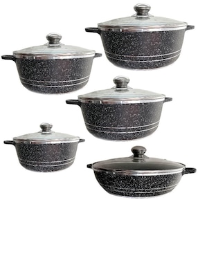 Batería de cocina Rd Royal Cook de aluminio fundido antiadherente minerales naturales 10 piezas