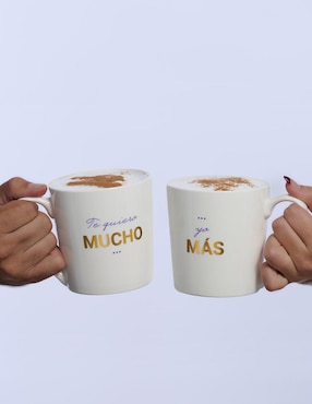 Set de tazas clásicas Luckyly Te Quiero Más 2 piezas