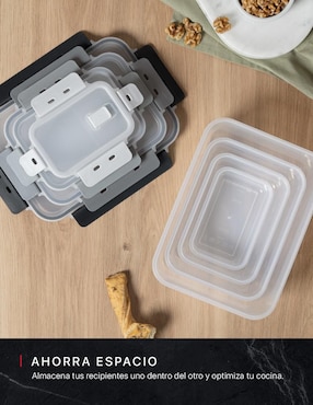 Set contenedores Cookify de plástico 8 piezas