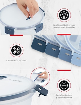 Set contenedores Cookify de plástico 8 piezas