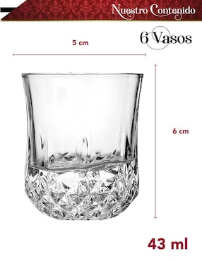 Set vaso Doble Pack Chic Fantasy de cristal con 6 piezas