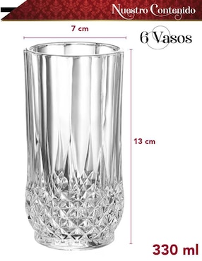 Set vaso Doble Pack Chic Fantasy de cristal con 6 piezas