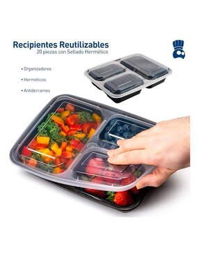 Set contenedores Bluelander de plástico 20 piezas