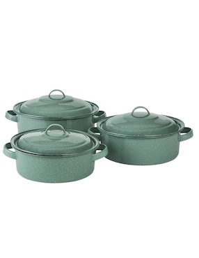 Batería de cocina Cinsa Kiara de acero vitrificado antiadherente convencional 6 piezas