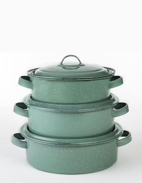 Batería de cocina Cinsa Kiara de acero vitrificado antiadherente convencional 6 piezas