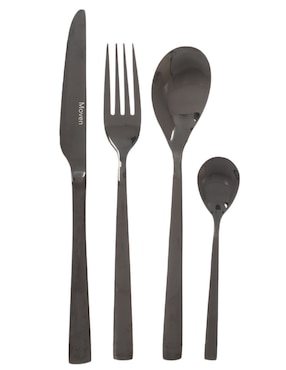 Set Cubiertos Möven Grans Black De Acero Inoxidable 24 Piezas