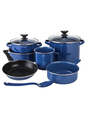 Batería de cocina Cinsa Millenium de acero vitrificado antiadherente convencional 9 piezas