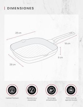 Sartén grill Cookify de aluminio fundido