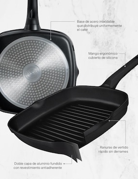 Sartén grill Cookify de aluminio fundido