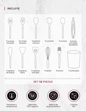 Set utensilios Cookify de silicón