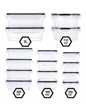 Set contenedores Brandtrendy de plástico 32 piezas