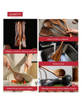 Set utensilios Zanetti de madera