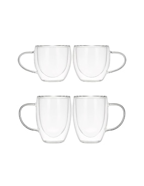 Set De Tazas Doble Pared Bari Coffee 4 Piezas