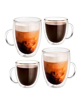 Set de tazas doble pared Bari Coffee 4 piezas