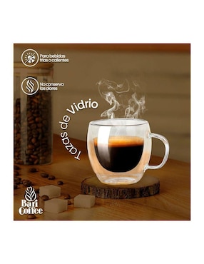 Set de tazas doble pared Bari Coffee 4 piezas