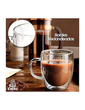 Set de tazas doble pared Bari Coffee 4 piezas