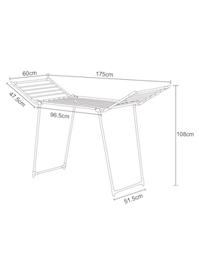 Tendedero plegable Heuman Brand de acero inoxidable