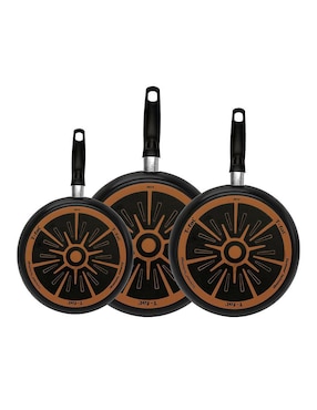Set de sartenes T-Fal Vital de acero inoxidable 3 piezas