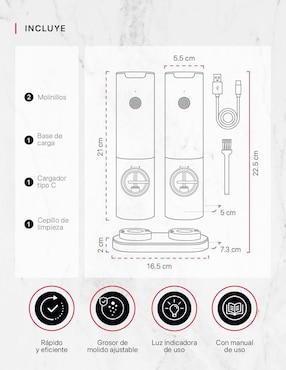 Molino para sal Cookify de acero inoxidable