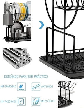 Escurridor de trastes Good & Good de acero inoxidable