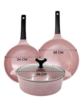 Set de sartenes Queen Sense de mármol 4 piezas