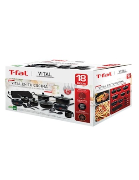 Batería de cocina T-Fal Vital de acero antiadherente sin PFOA 18 piezas