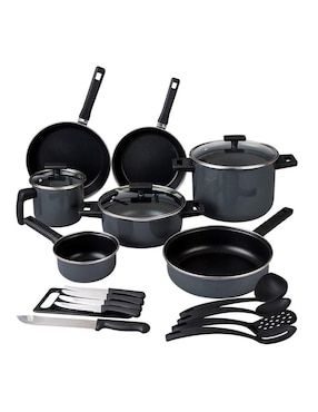 Batería de cocina Cinsa Duramax de acero vitrificado antiadherente convencional 20 piezas
