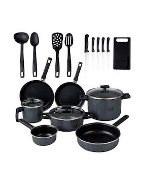 Batería de cocina Cinsa Duramax de acero vitrificado antiadherente convencional 20 piezas