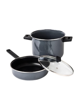Batería de cocina Cinsa Duramax de acero vitrificado antiadherente convencional 20 piezas