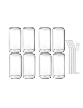 Set vaso Doble Pack Bari Coffee de vidrio con 14 piezas