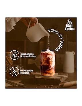 Set vaso Doble Pack Bari Coffee de vidrio con 14 piezas