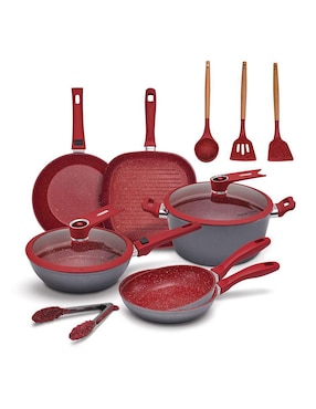 Batería de cocina Flavorstone Light Family de acero inoxidable antiadherente combinado 12 piezas