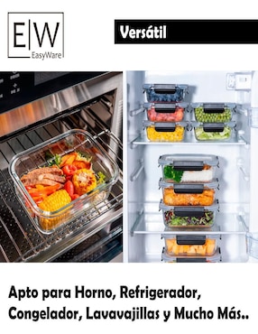 Set contenedores Easyware de vidrio 10 piezas