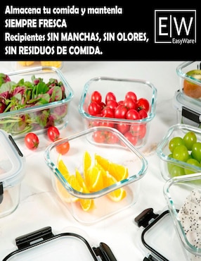 Set contenedores Easyware de vidrio 10 piezas