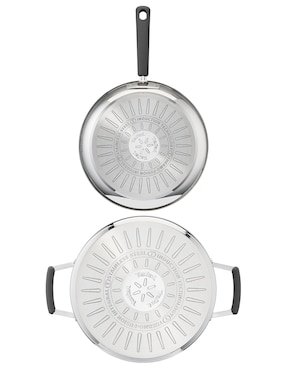 Batería de cocina T-Fal de acero inoxidable antiadherente convencional 6 piezas