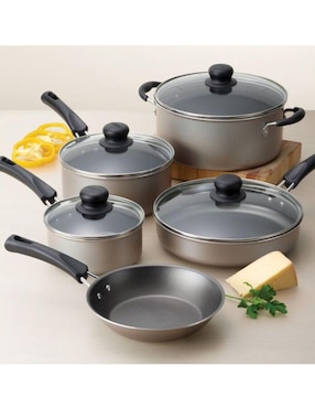 Batería de cocina Tramontina Champange de aluminio antiadherente convencional 9 piezas