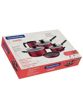 Batería de cocina Tramontina Loreto de aluminio antiadherente convencional 8 piezas