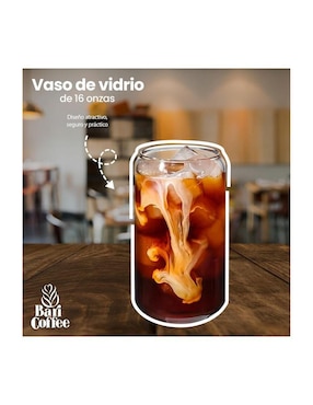 Set vaso Doble Pack Bari Coffee de vidrio con 14 piezas