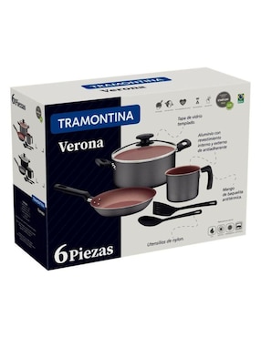 Batería de cocina Tramontina Loreto de aluminio antiadherente convencional 6 piezas